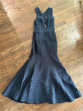 Milly Midnight Navy Textured Mermaid Dress